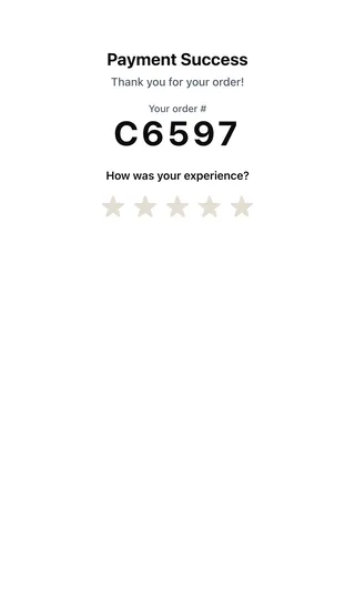 Order confirmation screen
